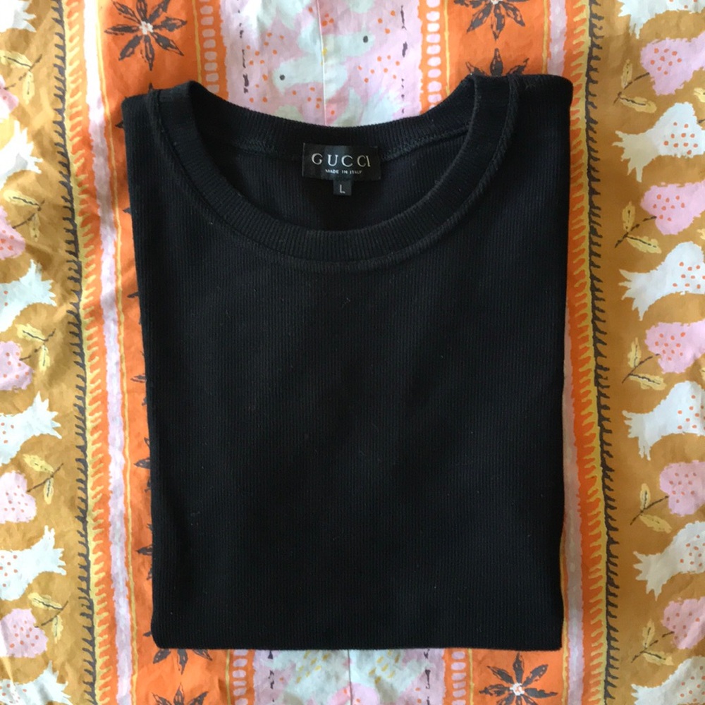 Gucci Ribbed Black Tee